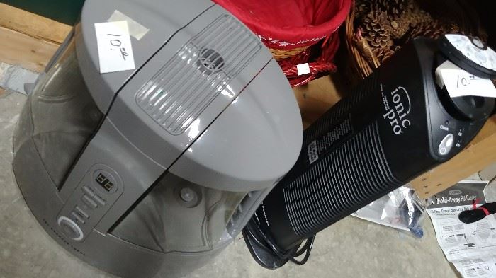 Ironic Pro air purifier; Sharper Image humidifier     GARAGE