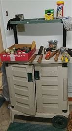 garden cart and tools     GARAGE