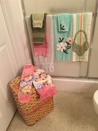 laundry basket and towels