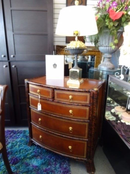 MAITLAND SMITH LEATHER WRAPPED CHEST OF DRAWERS