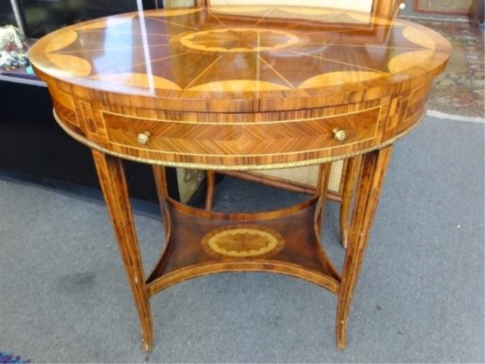 MAITLAND SMITH OVAL MARQUETRY TABLE