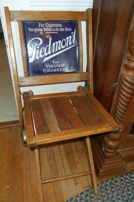 Antique Piedmont Virginia Cigarette Advertising Folding Chair!