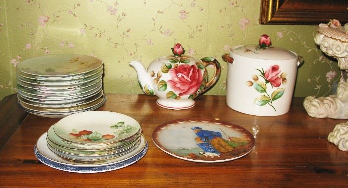 nice assortment of painted plates 