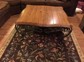 Wood and iron coffee table