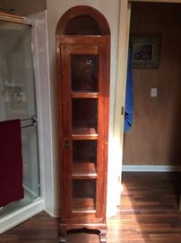 Solid wood curio cabinet with glass door
