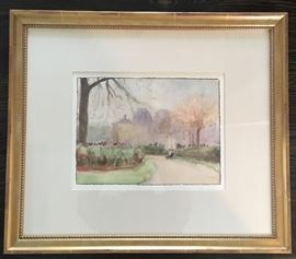 Signed J. Fontaine, Watercolor, 10"x13".