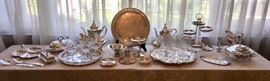 Vintage Silver on Copper, Sterling, S.P. Fancy Servers;