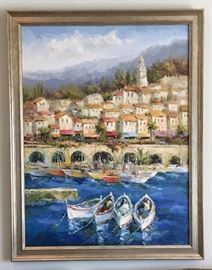 Signed Antonio, Oil, 48"x36", Hillside Paradise