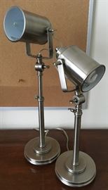 Brushed Nickel "Spotlight" Lamps, adjustable