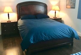 Figural Flamed Mahogany Queen-Sized Bed