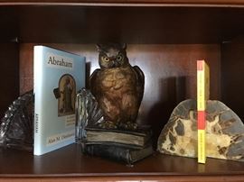 Bronze, Crystal & Geode Bookends