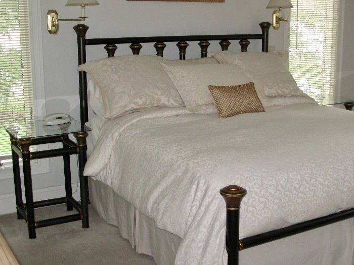 Handcrafted by: Brass Beds by Virginia. King-size, Gun-Metal Iron Bed, custom-made for the client. These beds are sought after by collectors for their quality. 