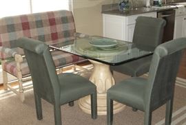 Bernhardt Breakfast Table with pedestal base, Drexel-Heritage Country Settee