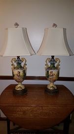 Pair of Capodimonte-style lamps