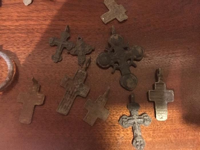 Crosses, Gothic, Old Believers, Pilgrims, 1600 - 1900.  Most are $10.
