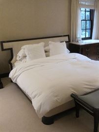 King Size bed by Duxiana, comes complete with fine bedding. 