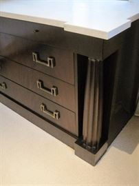 One of two Marble Topped Dressers by Baker.