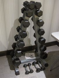 Free Weights with Stand.