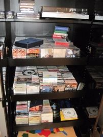 Hundreds of DVD's and CD's.