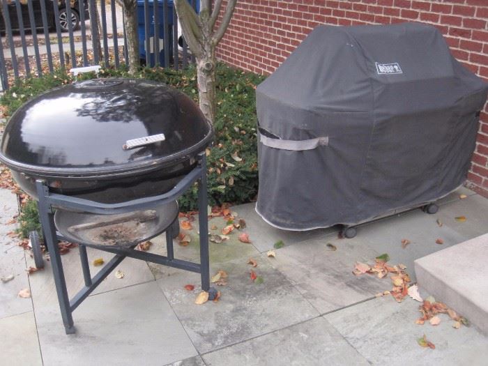 Large Weber charcoal grill. Weber Genesis Natural Gas Grill.