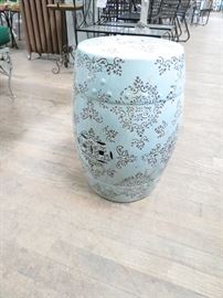 Ceramic garden seat---blue great condition