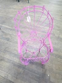 Children's vintage victorian fan chair restored in a pink powder coated finish.  No issues...excellent condition