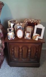 Nightstand, picture frames