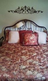 Queen size headboard, mattress set