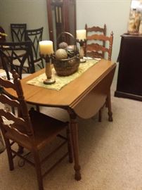 Drop leaf table with chairs