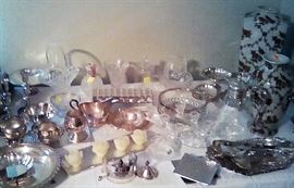 Silver plate serving pieces