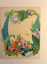 Alice in Wonderland illustrations on artist board 10.5in x 13.5in. 
24 illustrations. 
