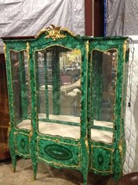 One of a kind Malachite cabinet