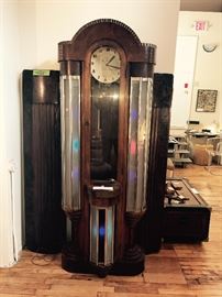 RARE 1930's Art Deco Telechron Cocktail Glass Lighted Floor Clock