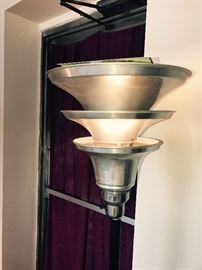 Art Deco Triple Cone Torchiere Floor Lamp