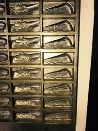 Art Deco Anton Reiche - Germany Chocolate Bar Mold ~ Cars, Blimps, Ships And Trains