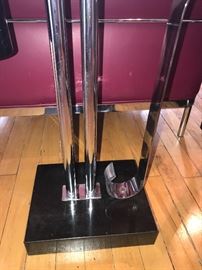 Art Deco Charles Hardy Chrome Smoking Side Table With Black Bakelite Top