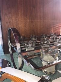 RARE Art Deco Shipboard Bat Glass Set ~ Never Spill A Drink Again