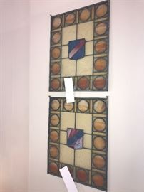 Old Stained Glass Windows With Shield Design