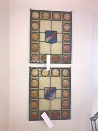 Old Stained Glass Windows With Shield Design