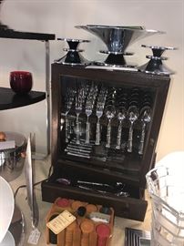 Kirk Annapolis Pewter Flatware With Display Cabinet