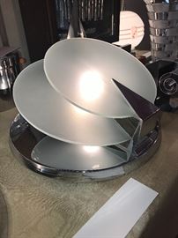 Amazing Art Deco Frosted Glass Discs And Chrome Wall Sconce ~ Two Available