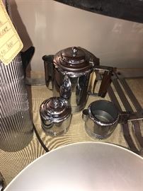 Three Piece Chrome Art Deco Coffee Service