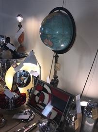 Art Deco Floating Custard Glass And Mirror Disc Light Fixture