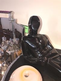 1977 Jaru Black Ceramic Recling Man 