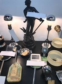 Art Deco Chase Chrome Ashtrays ~ Art Deco Mirror And Vanity Sets ~ Akro Agate Ashtray