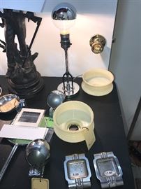 Art Deco Chase Chrome Ashtrays ~ Art Deco Mirror And Vanity Sets ~ Akro Agate Ashtray