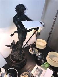 "The Mower" 1918 Bronze Statue By Faucheur