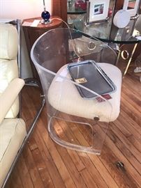 1970's Lucite Barrel Chair ~ Two Available