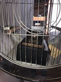 Art Deco Hendryx Hatbox Bird Cage With Hendryx S2070 Stand