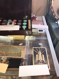 Chicago Worlds Fair Postcards And Luggage Stickers